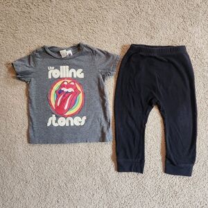 H&M The Rolling Stones Toddler Graphic Tee And Pant Set Size 2T